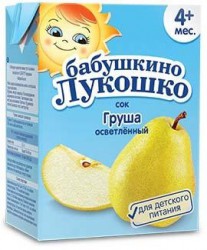 Сок Бабушкино лукошко груша осветленный с 4 мес 200 мл
