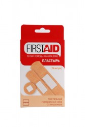 Лейкопластырь Firstaid текстильные универсальный набор 16 шт.