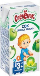 Сок Спеленок зеленое яблоко осветленное без сахара с 3 мес 200 мл