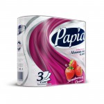 Туалетная бумага, Papia (Папия) 4 шт Клубничная мечта трехслойная