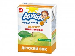 Сок Агуша яблоко осветленный без сахара с 4 мес 200 мл