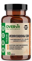 Изофлавоны сои с витаминами Е Д С В6 В9 цинком и селеном OVERvit БАД 60 шт. капс.