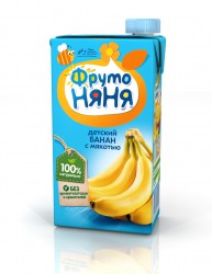 Сок Фрутоняня банан с мякотью с сахаром нектар с 3 лет 500 мл