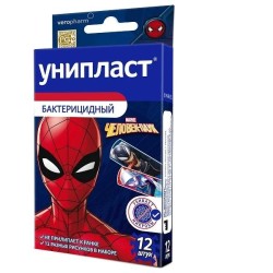 Лейкопластырь Унипласт набор детский человек-паук 12 шт.