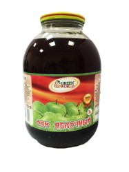 Сок Green World яблочный 3 л стекл. банка